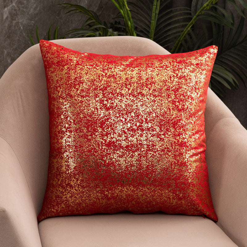 HKM-726419 Rich Velvet Snowflake Pillowcase with Gold Stamping - Multiple Colors Available - 45x45cm