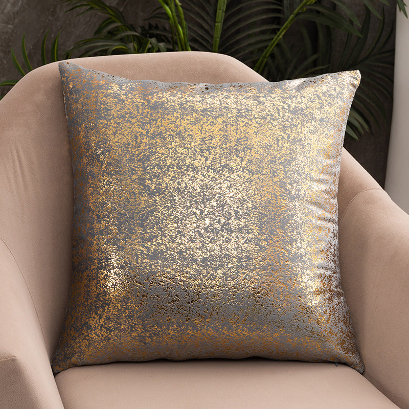 HKM-726419 Rich Velvet Snowflake Pillowcase with Gold Stamping - Multiple Colors Available - 45x45cm