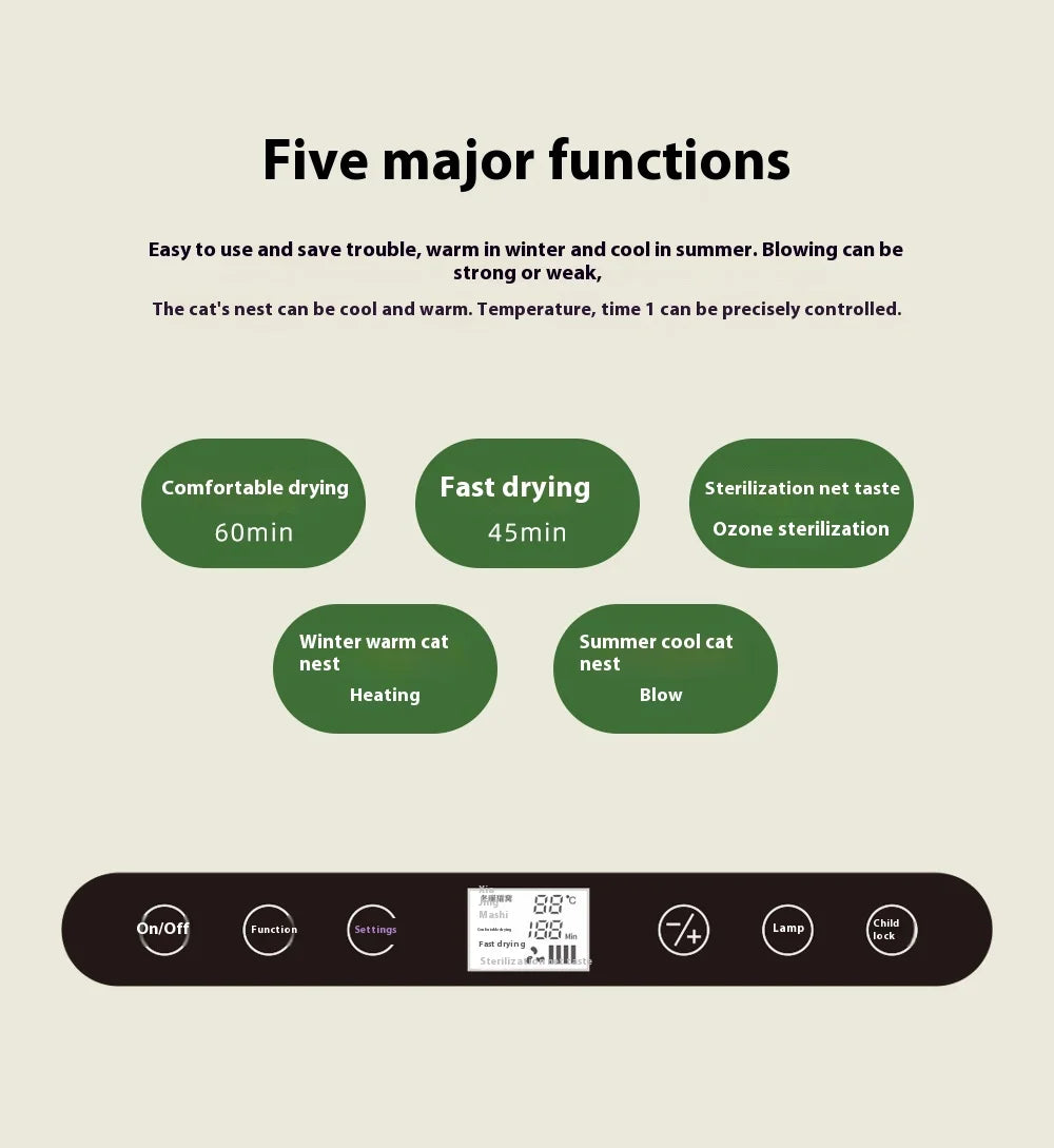 KTX-726547 Eco-Friendly Foldable Electric Pet Grooming Dryer Box for Dogs and Cats - 68L Capacity