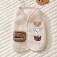 HKM-726611 Cozy Fleece Jacket with Bear Embroidery for Small and Medium Dogs and Cats
