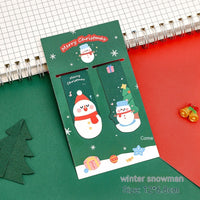HKM-726739 Christmas Themed Magnetic Bookmarks Set - Festive Designs with Winter Characters