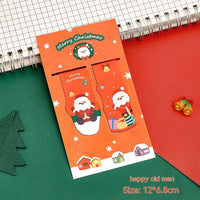 HKM-726739 Christmas Themed Magnetic Bookmarks Set - Festive Designs with Winter Characters