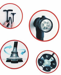 HKM-726803 Adjustable Folding Crutches - Telescopic Tumbler Support for Heights 1.45m to 1.85m, Aluminum Alloy Construction