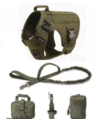 HKM-726803 Waterproof Large Dog Suspender Suit in 1000D Nylon - Black, Khaki, Army & CP Colors