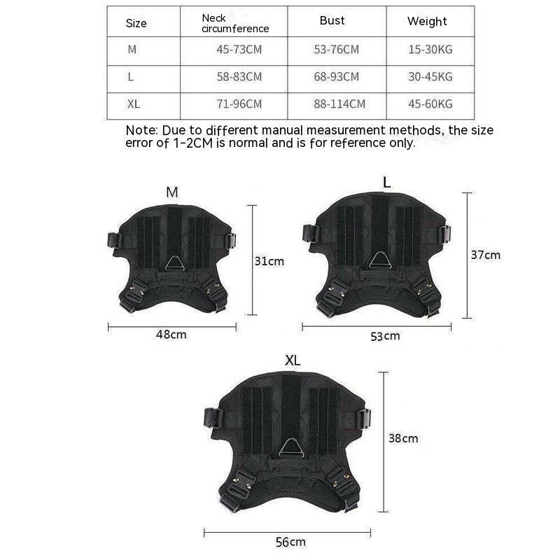 HKM-726803 Waterproof Large Dog Suspender Suit in 1000D Nylon - Black, Khaki, Army & CP Colors