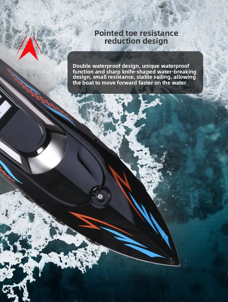 HKM-726867 High-Speed RC Boat with 180° Flip Function – 2.4G Single-Propeller Remote-Controlled Outdoor Toy for Ages 5+