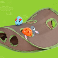 HKM-727059 Cat Toy With A Bell To Catch The Ball Puzzle And Playable Nine-hole Mouse Hole