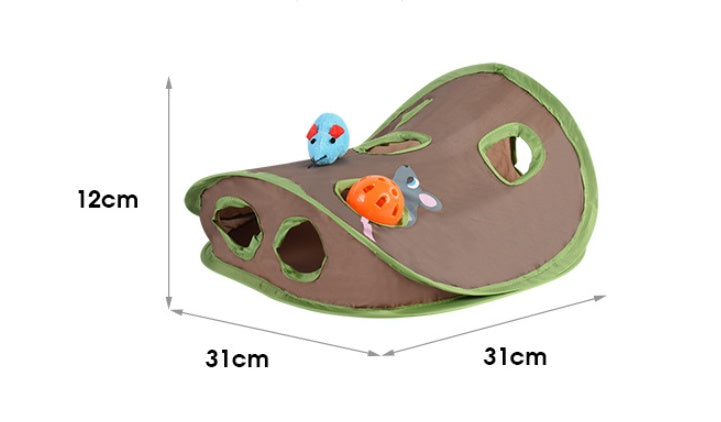HKM-727059 Cat Toy With A Bell To Catch The Ball Puzzle And Playable Nine-hole Mouse Hole