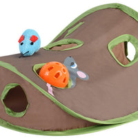 HKM-727059 Cat Toy With A Bell To Catch The Ball Puzzle And Playable Nine-hole Mouse Hole