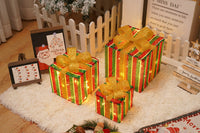 HKM-727059 Remote Control Christmas Gift Box Light Set – Three-Piece Decorative Holiday Lights