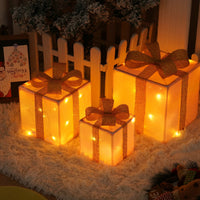 HKM-727059 Remote Control Christmas Gift Box Light Set – Three-Piece Decorative Holiday Lights