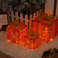 HKM-727059 Remote Control Christmas Gift Box Light Set – Three-Piece Decorative Holiday Lights