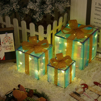 HKM-727059 Remote Control Christmas Gift Box Light Set – Three-Piece Decorative Holiday Lights