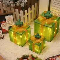 HKM-727059 Remote Control Christmas Gift Box Light Set – Three-Piece Decorative Holiday Lights