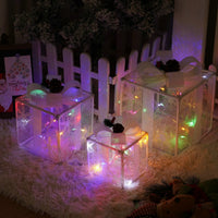 HKM-727059 Remote Control Christmas Gift Box Light Set – Three-Piece Decorative Holiday Lights