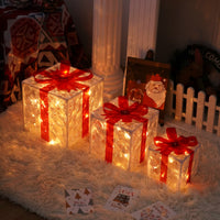 HKM-727059 Remote Control Christmas Gift Box Light Set – Three-Piece Decorative Holiday Lights