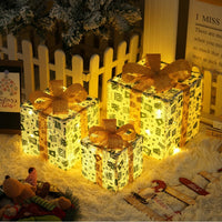 HKM-727059 Remote Control Christmas Gift Box Light Set – Three-Piece Decorative Holiday Lights