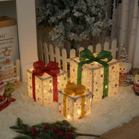 HKM-727059 Remote Control Christmas Gift Box Light Set – Three-Piece Decorative Holiday Lights