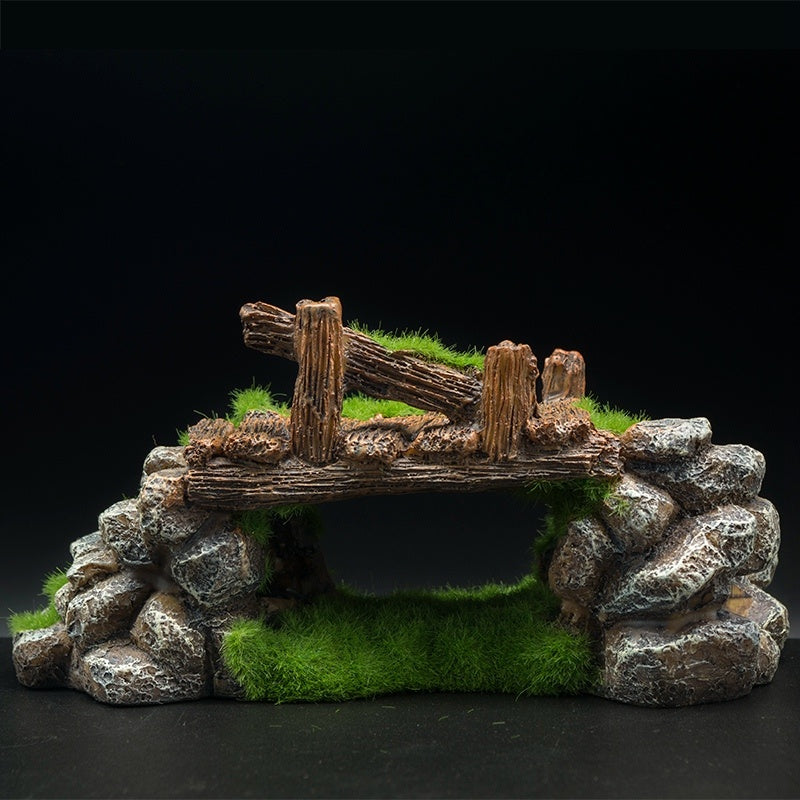 HKM-727123 Resin Aquarium Flock Stone Decoration for Natural Underwater Aesthetic