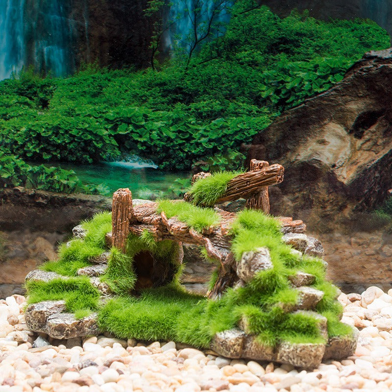 HKM-727123 Resin Aquarium Flock Stone Decoration for Natural Underwater Aesthetic