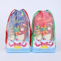 HKM-727251 Cartoon Christmas Drawstring Gift Bag with Pull String