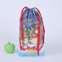 HKM-727251 Cartoon Christmas Drawstring Gift Bag with Pull String