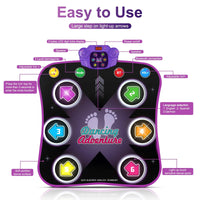HKM-727251 Wireless Bluetooth Musical Dance Mat for Kids - Educational Touch Play Mat for Home Fun