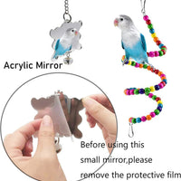 HKM-727379 7-Piece Wooden Parrot Toys Set for Bird Cage Accessories
