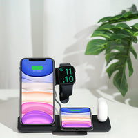 HKM-727507 Three-in-One Wireless Charger with 15W Output for Apple Watch, AirPods, and Smartphone