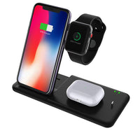 HKM-727507 Three-in-One Wireless Charger with 15W Output for Apple Watch, AirPods, and Smartphone