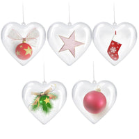 HKM-727571 5PCS Clear Plastic Christmas Tree Baubles for DIY Holiday Decorations