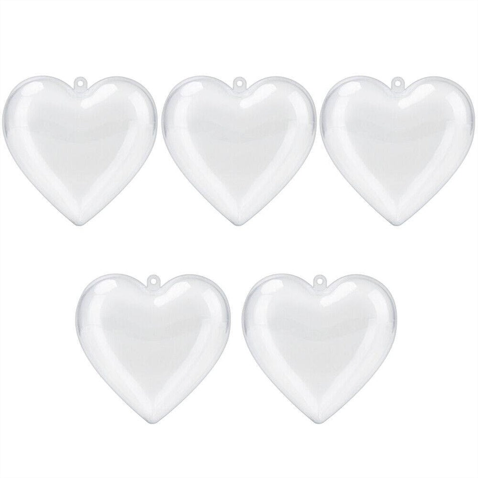 HKM-727571 5PCS Clear Plastic Christmas Tree Baubles for DIY Holiday Decorations