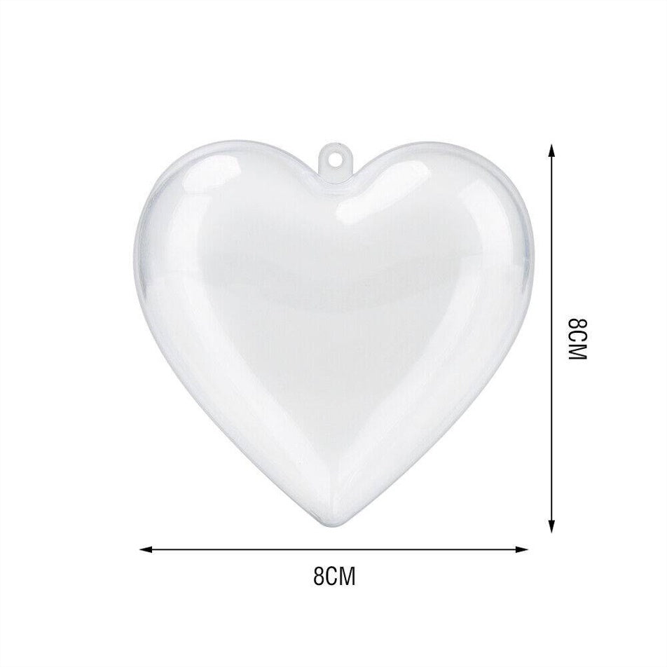 HKM-727571 5PCS Clear Plastic Christmas Tree Baubles for DIY Holiday Decorations