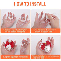 HKM-727571 5PCS Clear Plastic Christmas Tree Baubles for DIY Holiday Decorations