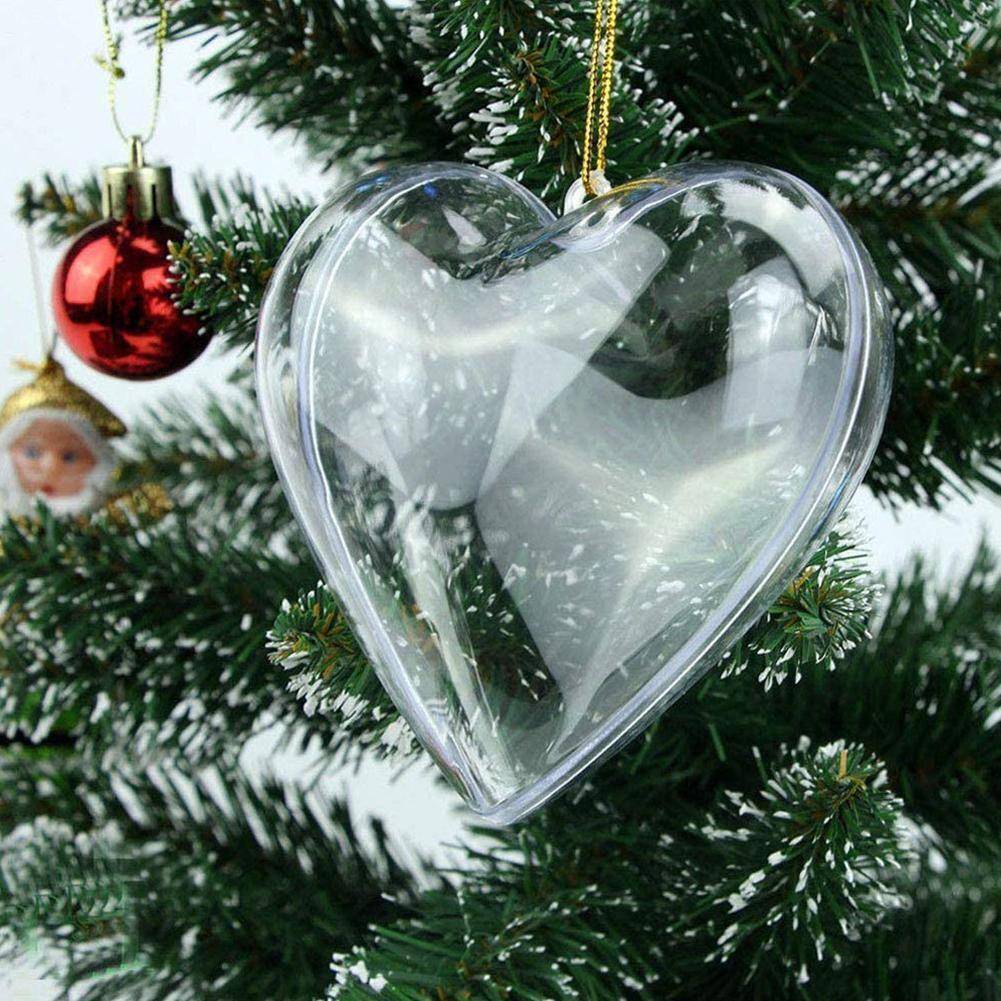 HKM-727571 5PCS Clear Plastic Christmas Tree Baubles for DIY Holiday Decorations