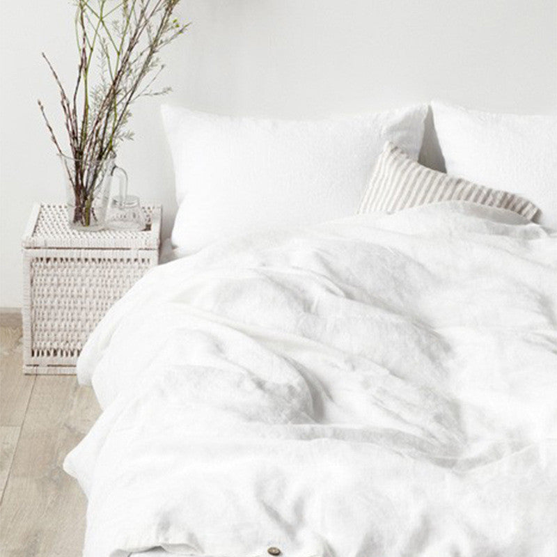 HKM-727763 Linen Four-Piece Bed Sheet Set for 1.5m, 1.8m, and 2.0m Beds