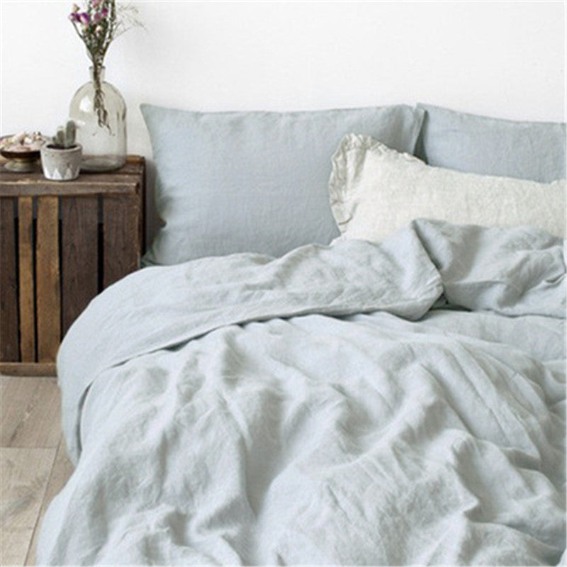 HKM-727763 Linen Four-Piece Bed Sheet Set for 1.5m, 1.8m, and 2.0m Beds