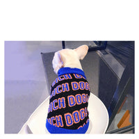 HKM-727763 Winter Warm Sweater for Pugs, Teddies, Schnauzers, Shiba Inus & Bichons in Blue and Red