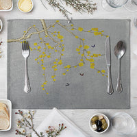 HKM-727827 Plum Blossom Cloth Table Mat for Dining Room and Home Decor