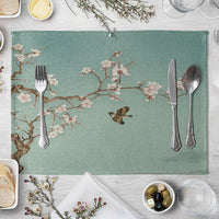 HKM-727827 Plum Blossom Cloth Table Mat for Dining Room and Home Decor