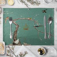 HKM-727827 Plum Blossom Cloth Table Mat for Dining Room and Home Decor