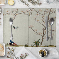 HKM-727827 Plum Blossom Cloth Table Mat for Dining Room and Home Decor