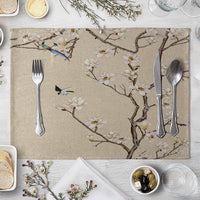HKM-727827 Plum Blossom Cloth Table Mat for Dining Room and Home Decor