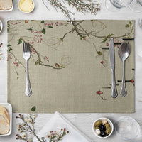 HKM-727827 Plum Blossom Cloth Table Mat for Dining Room and Home Decor