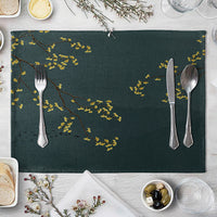 HKM-727827 Plum Blossom Cloth Table Mat for Dining Room and Home Decor