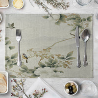 HKM-727827 Plum Blossom Cloth Table Mat for Dining Room and Home Decor