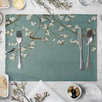HKM-727827 Plum Blossom Cloth Table Mat for Dining Room and Home Decor