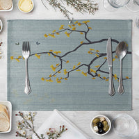 HKM-727827 Plum Blossom Cloth Table Mat for Dining Room and Home Decor