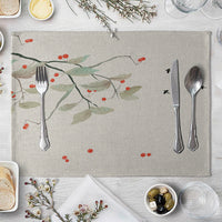 HKM-727827 Plum Blossom Cloth Table Mat for Dining Room and Home Decor