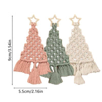 HKM-727891 Handwoven Christmas Tree Macrame Kit with Cotton Rope - 9x5.5cm
